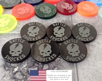 Battle Shock Tokens (Compatible with 40k) Set of 6