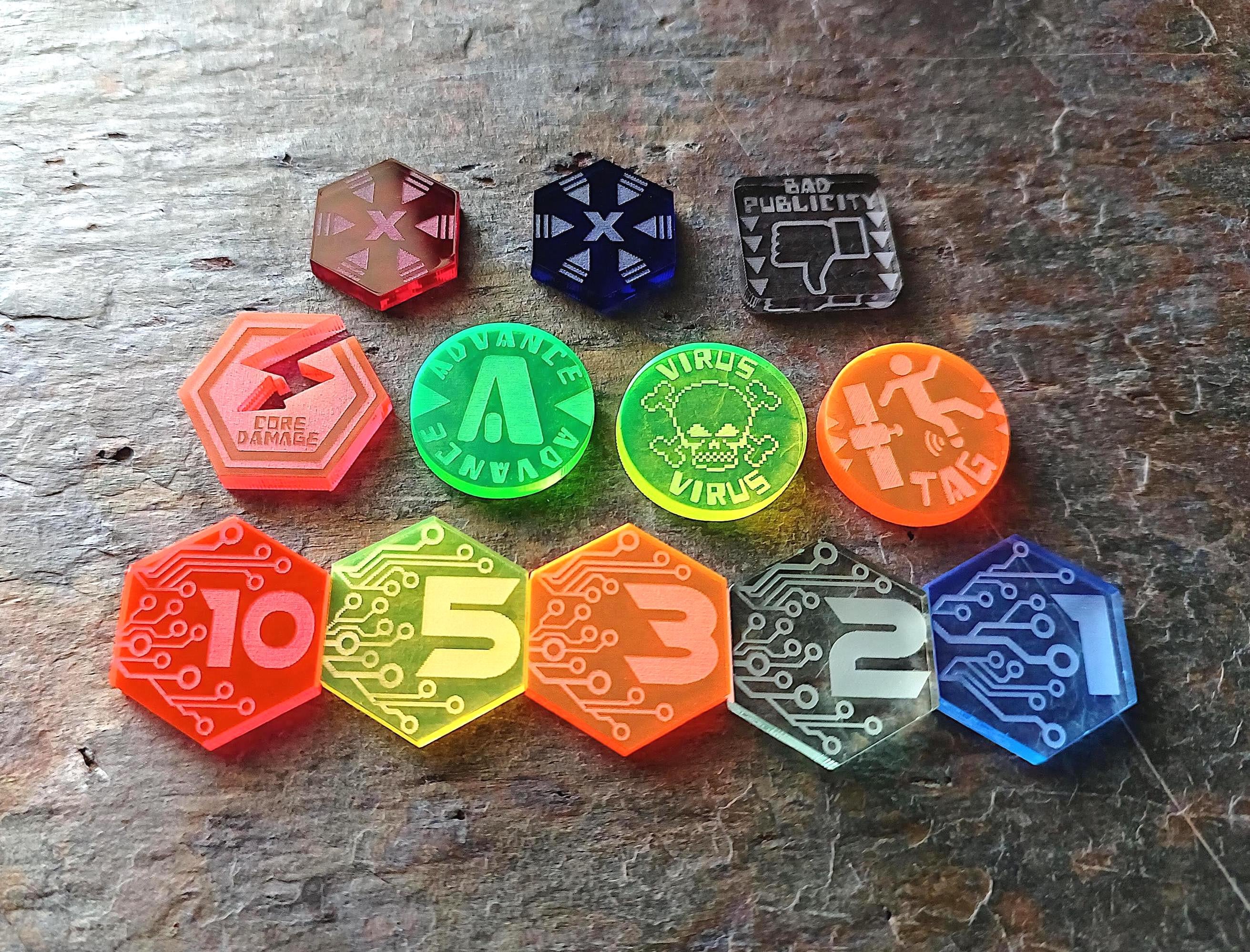 Netrunner Token Set V2.0 (92 Tokens) - Laser Cut - Etsy