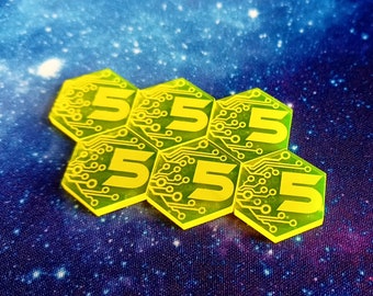 Netrunner - 5 Credit Tokens- set of 6
