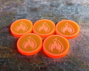 Marvel Crisis Protocol-kompatibla Incinerate-tokens (5-pack)