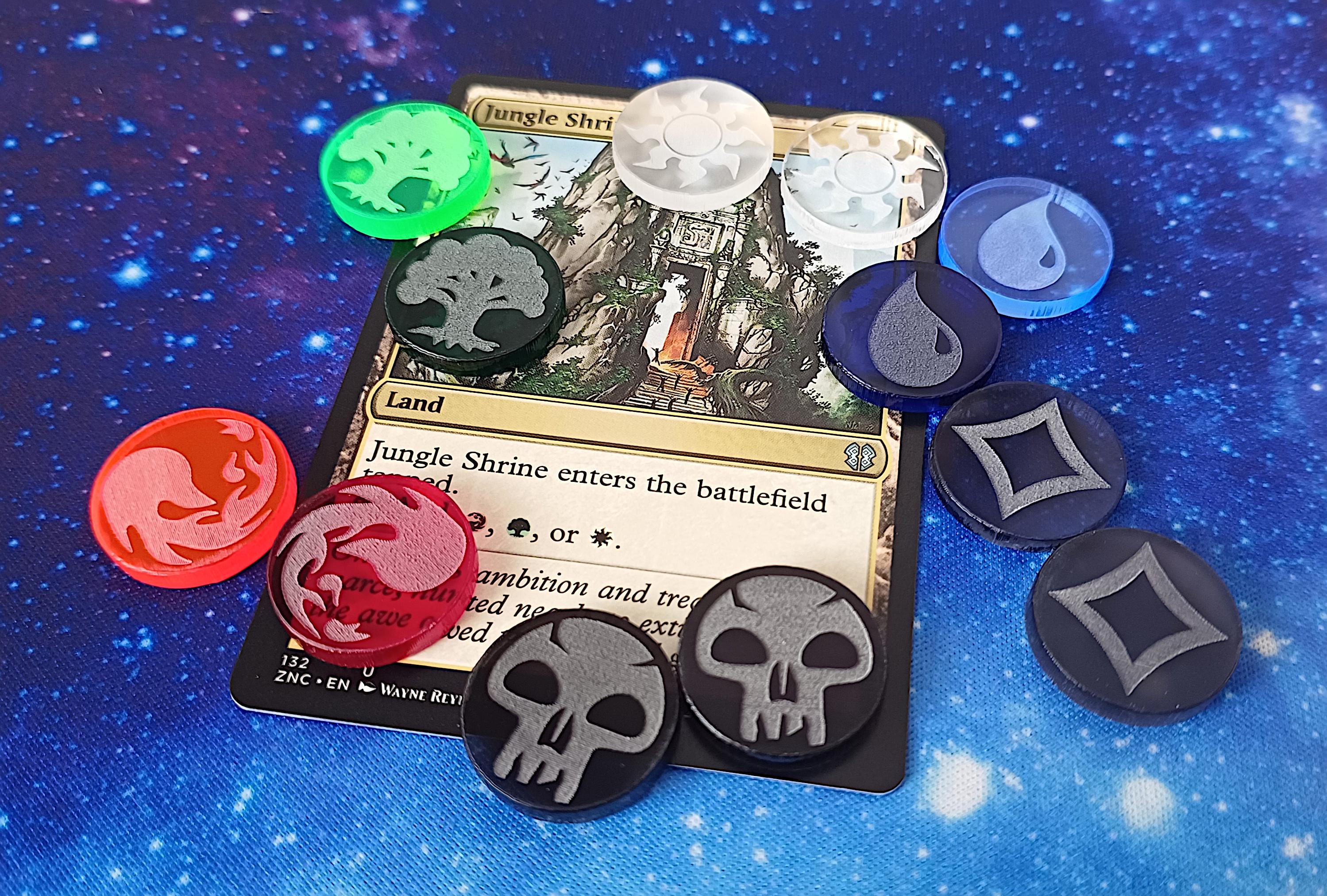 MTG マジック：ザ・ギャザリング マナ トークン 5種セット マナトークン：MTGマジックザギャザリング対応、複数のデザインと数量