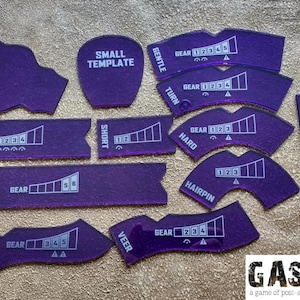 28mm scale Gaslands Maneuver Template Set