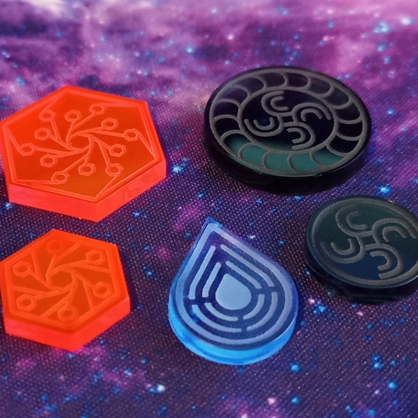 Dune Imperium Compatible Resource tokens - Acrylic upgrades  (64 Tokens)