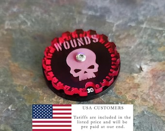 Wargame Wound Counter Dial (0-30) (Compatible with 40k, AoS, KoW, Kill Team, Malifaux)