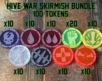 Hive War Skirmish Token Set (100 Tokens) - Laser Cut