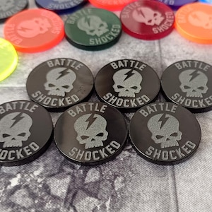 Battle Shock Tokens (Compatible with 40k) Set of 6