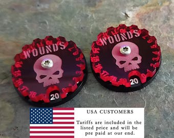 Wargame Wound Tracker Dials (0-20) - Set of 2