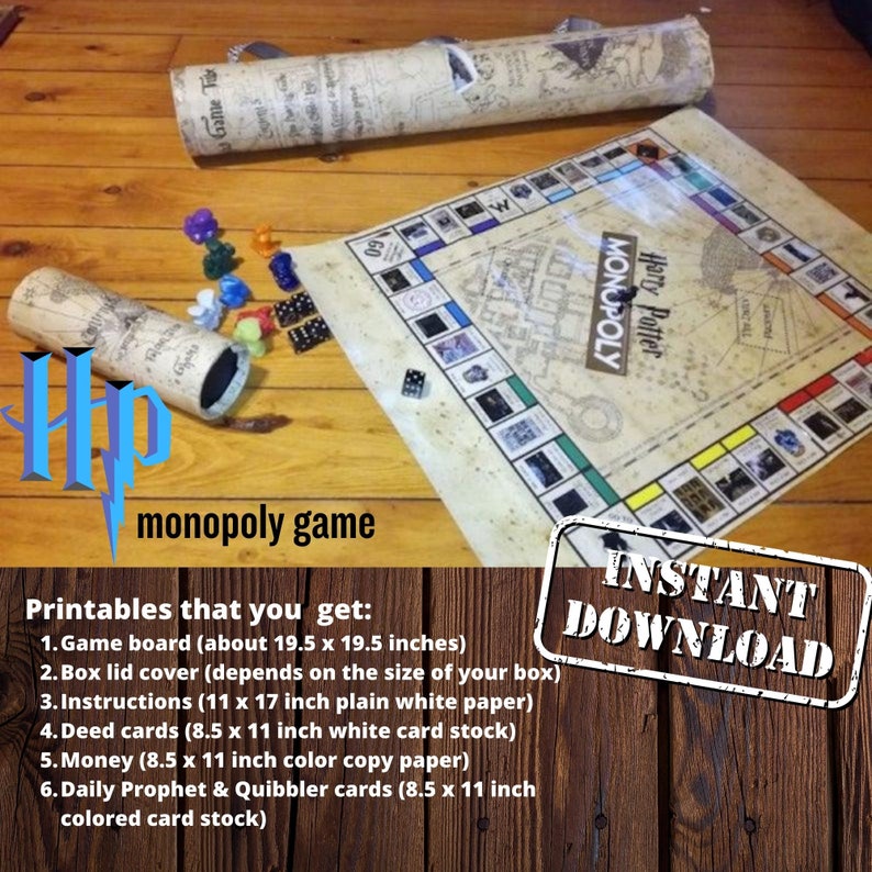 DIY Harry Potter Monopoly Game with FREE Printables