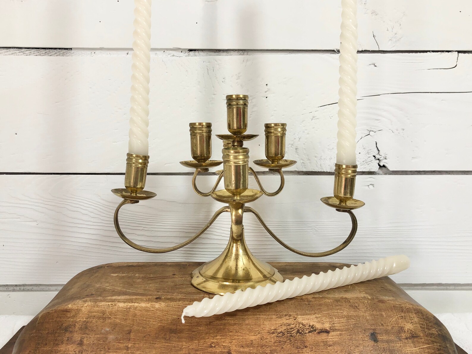 Vintage Brass 7 Candle Candelabra Made in Japan Etsy