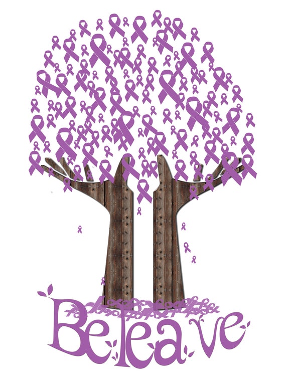 Beleave Awareness Purple Ribbon Tree digital Download Etsy UK