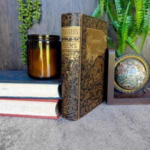 The Poetical Works of Geoffrey Chaucer 1881 from Thomas Y Crowell - Canterbury Tales - Assembly of Foules - Antique Poetry Book