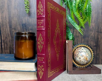 A Insígnia Vermelha da Coragem, de Stephen Crane, 1980, Easton Press, Clássicos Encadernados em Couro, Ilustrado por John Steuart Curry