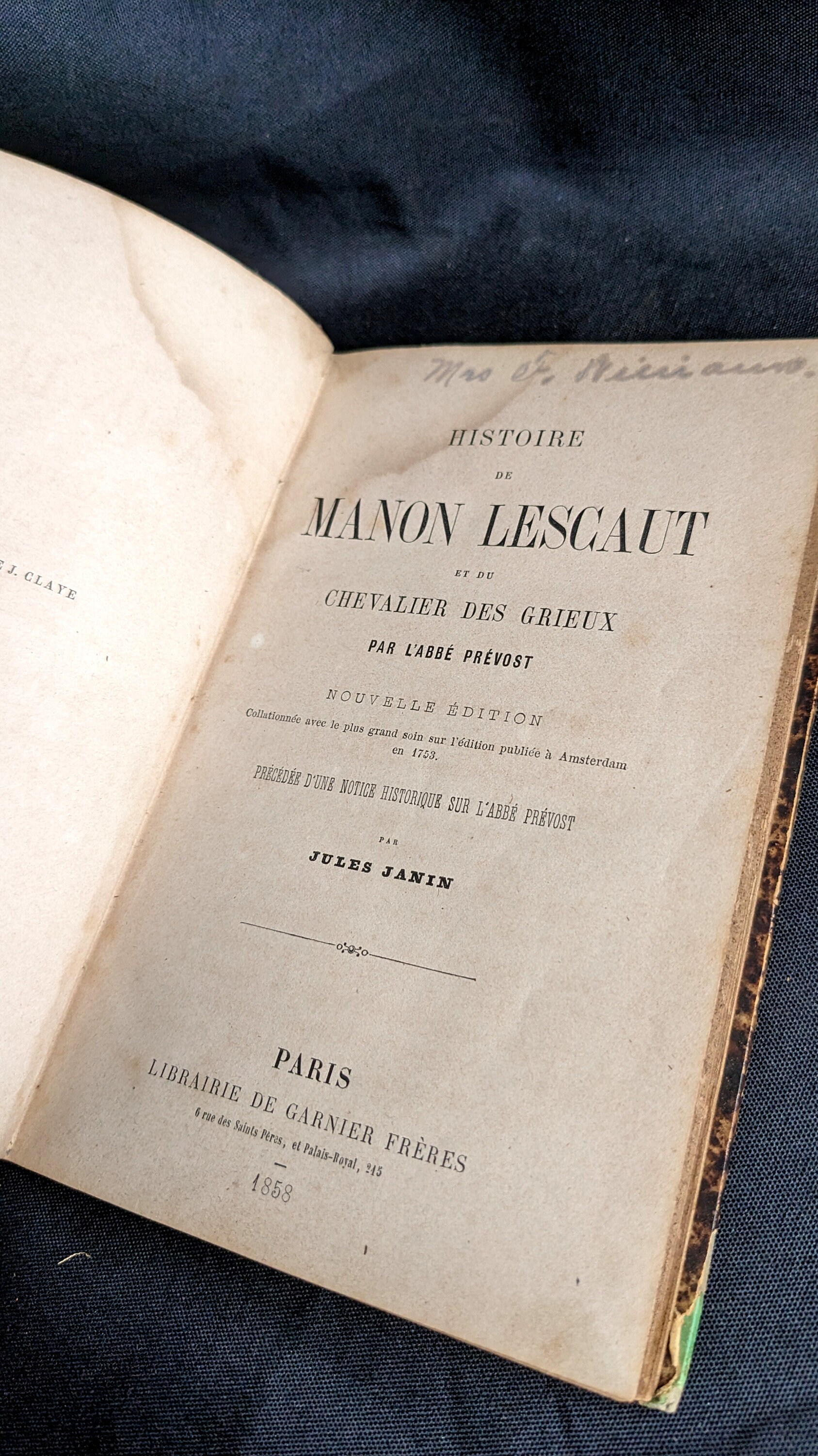 Histoire De Manon Lescaut By Jules Janin 1858 Etsy Histoire De Manon Lescaut By Jules Janin 1858 Etsy