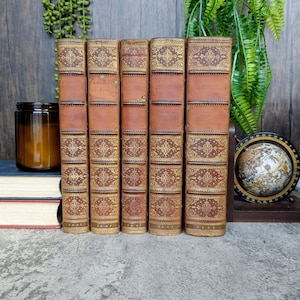 Manners And Customs Of Ancient Egyptians Sir John Wilkinson 1847 5 volumi Terza edizione Rilegatura in pelle completa - Egittologia antica