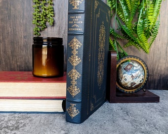 The Red and the Black - Stendhal Franklin Library, Leather Bound, Vintage Illustrated Book