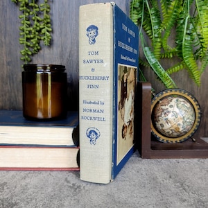 Adventures of Tom Sawyer and Adventures of Huckleberry Finn Mark Twain 1956 - Heritage Press - Illustrated by Norman Rockwell