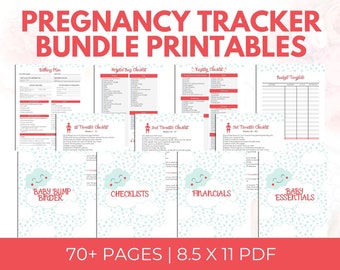 PREGNANCY JOURNAL & DIARY - Pregnancy journal/diary with printable birth plan, registry list, pregnancy to do checklist, and baby budget