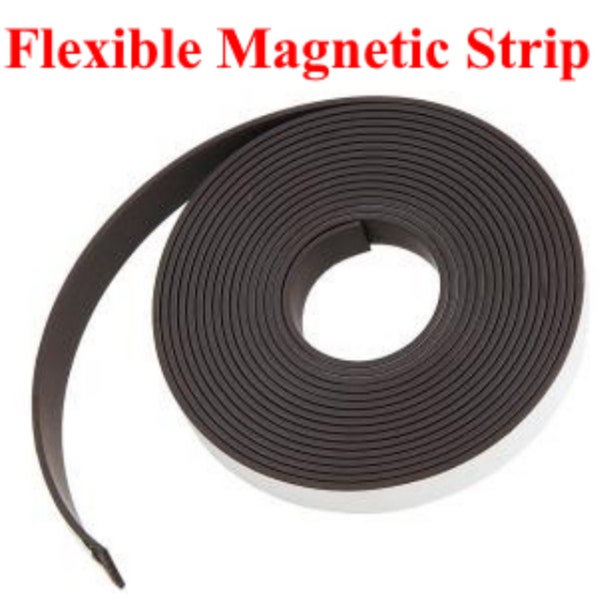 Flexible Magnetic Self Adhesive Strip Tape 3 metres Long Fridge Magnet Hobby Crafts Steel Tape Magnet Memo Boards