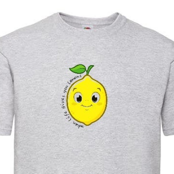 Lemon T-Shirt. When life gives you lemons T-Shirt. Positive thinking Tshirt.