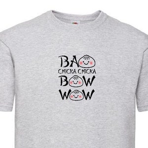 Bao Wow T-shirt Bao Bun Tee Chiński Char Sui Bun T-shirt Kawaii T-shirt Miłośnik jedzenia Pierogi Uliczne jedzenie