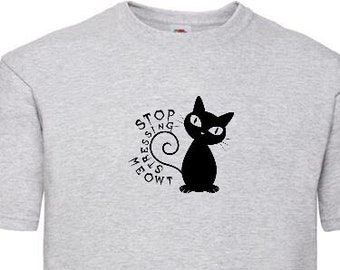 Deja de estresarte MEOWT Cat T-Shirt Cat Lovers Stressed Expression Tshirt