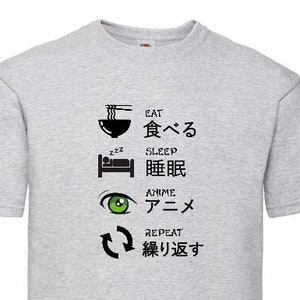 Anime Eat Sleep Anime Repeat T-Shirt Japanese Culture Manga Tshirt