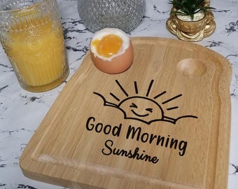 Personalised Dippy Egg Breakfast Board Eggs Toast Soldiers Gift Present for Kids Children Adults