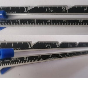 Metal sewing and knitting gauge Seam Ruler in inches and centimetres