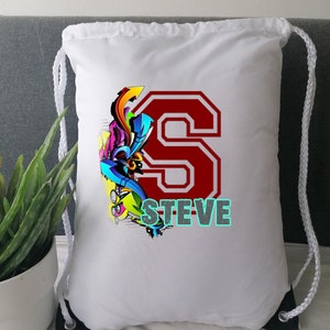 Sac de sport PE personnalisé avec nom Initial, Sac de sport coloré au Design Graffiti, Sac d'école, Sac de pique-nique pour enfants