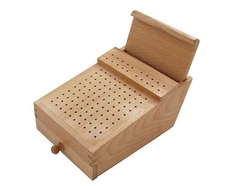 Wooden 3/32 Shank Bur Stand Organizer Storage Box With 100 Holes Jewelry  Making Tool Holder 