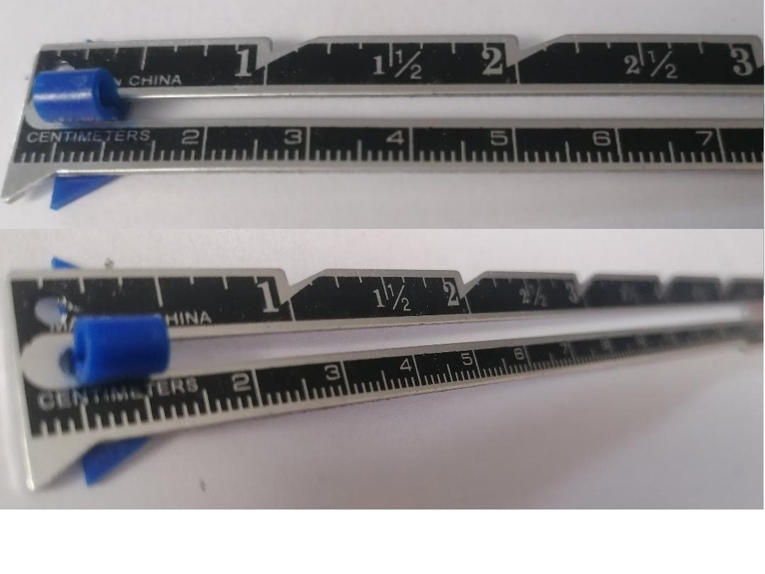 Metal Sewing and Knitting Gauge Seam Ruler in Inches and Centimetres 