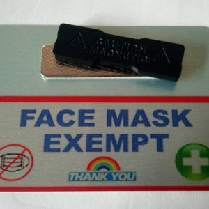 Can&#39;t Wear A Mask Badge. Medically Exempt Badge. NHS Pin Badge. Disability Badge. Face Mask Exemption Badge