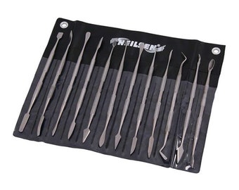 12 Piece Stainless Steel Wax Carving Carver Tool Set Storage Pouch Perfect for Sculpture Work with Clay Ceramics Wax & other soft materials