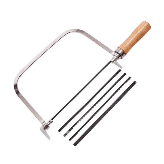 6 Inch Coping Saw With 5 Blades Soft Grip Rubber Handle 