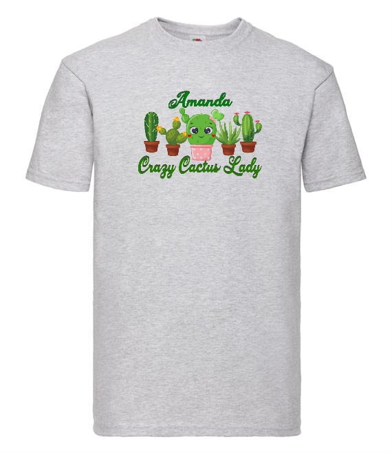 Personalisieren Sie Namen crazy Kaktus Lady T-Shirt. Pflanze Liebhaber  Tshirt. Liebe Gartenpflanzen und Kaktus T-Shirt - Etsy sterreich