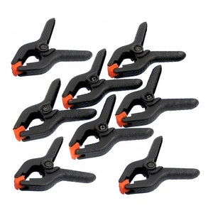 8 Eight Piece Nylon Clamp Set 50mm 2 inch with Spring swiveling jaws & strong integral steel spring hobby craft wood working Hand clamps