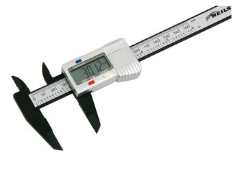 6 Inch 150mm Vernier Gauge Digital Caliper Measuring Tool with Composite Body Cover Free Battery LCD Display Modelling Hobby Craft Tool Kit