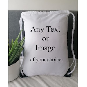 Personnalisez votre propre sac de sport PE à cordon avec n'importe quel texte ou image sac d'école sac de pique-nique sac pour enfants