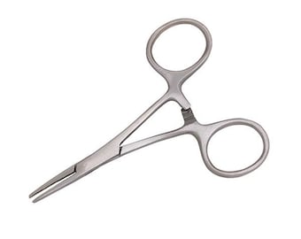 Pinzas hemostáticas de nariz recta de acero inoxidable de 90 mm y 4 pulgadas Forcep Diseño tipo hemostato ergonómico para sujetar y retirar artículos