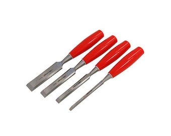 4 Piece 6 12 19 25 mm Wood Wooden Chisels Chisel Set With Precision ground blades Impact resistant plastic handle carpentry woodworking tool