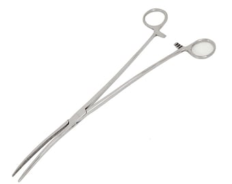 Pinzas hemostáticas de nariz curva de acero inoxidable de 12 pulgadas y 380 mm Diseño ergonómico de alicates hemostáticos para sujetar y retirar artículos