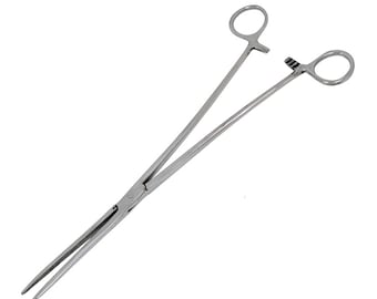 Pinzas hemostáticas de punta recta de acero inoxidable de 12 pulgadas y 380 mm Diseño ergonómico tipo hemostato para sujetar y retirar artículos