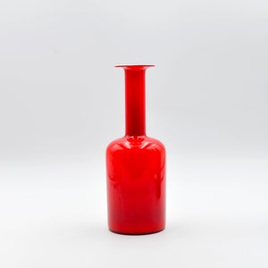 Red Gulvvase by Otto Brauer for Holmegaard, 1960s Danish Modern Art Glass Vase