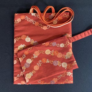 Kimono Tragetasche, Handgelenktasche, Griff Kupplung, Buchstabe (A4) Größe, Schultertasche, Keine Zwickel, Japanischer Kimono Obi, Seide, Vielseitig, Handgefertigt