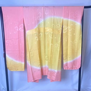 Vintage Silk Juban: Pink Cherry Blossom Kimono Slip, M-L