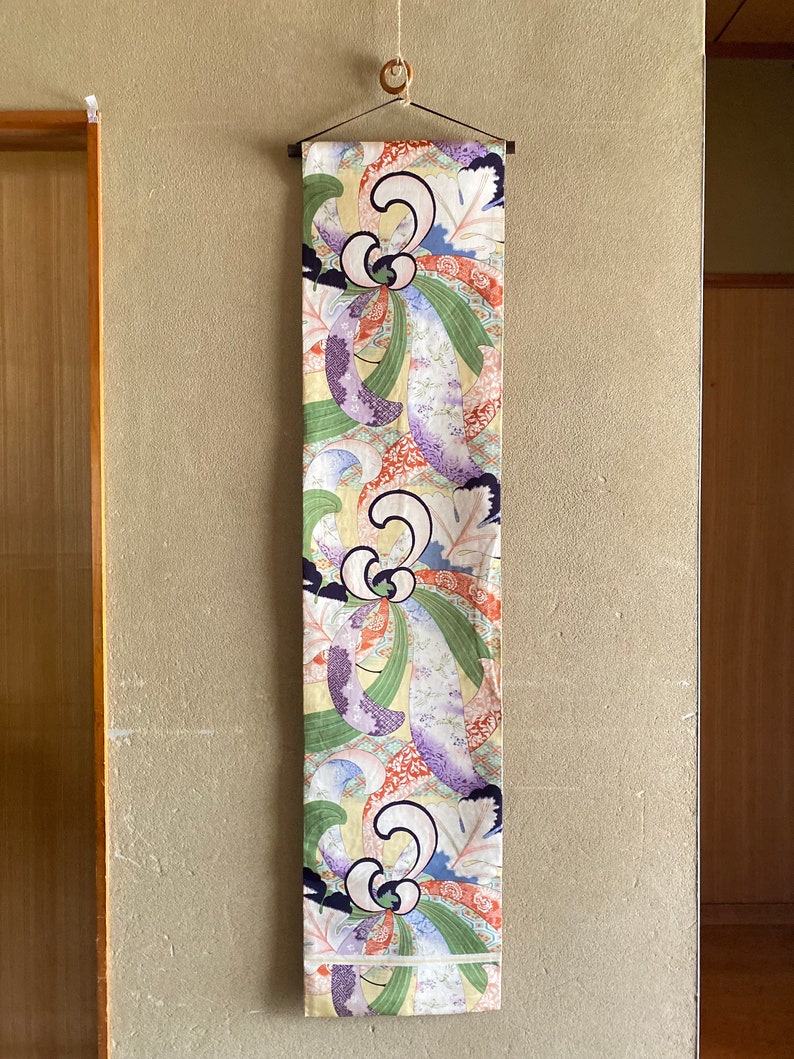 Antique Wall Hangings Japanese Style Minimal Tapestry Kimono Etsy