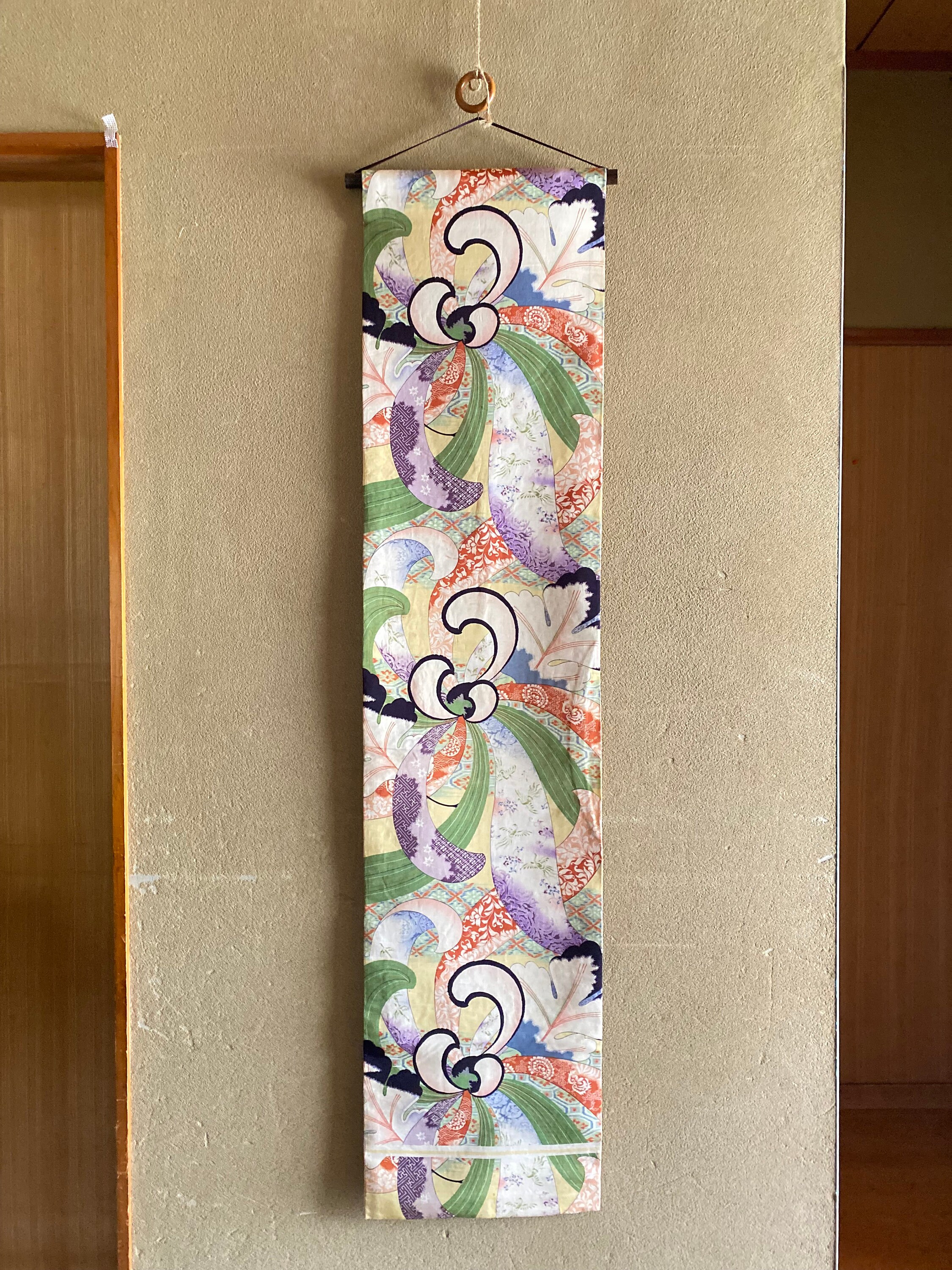 Antique Wall Hangings Japanese Style Minimal Tapestry Kimono Etsy