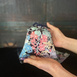 Bolsa de kimono con cierre, bolsa vintage japonesa para kimono, bolsa de seda, bolsa sanitaria, bolsa para piedras preciosas, bolsa para tarjetas, pequeño regalo, estampado floral