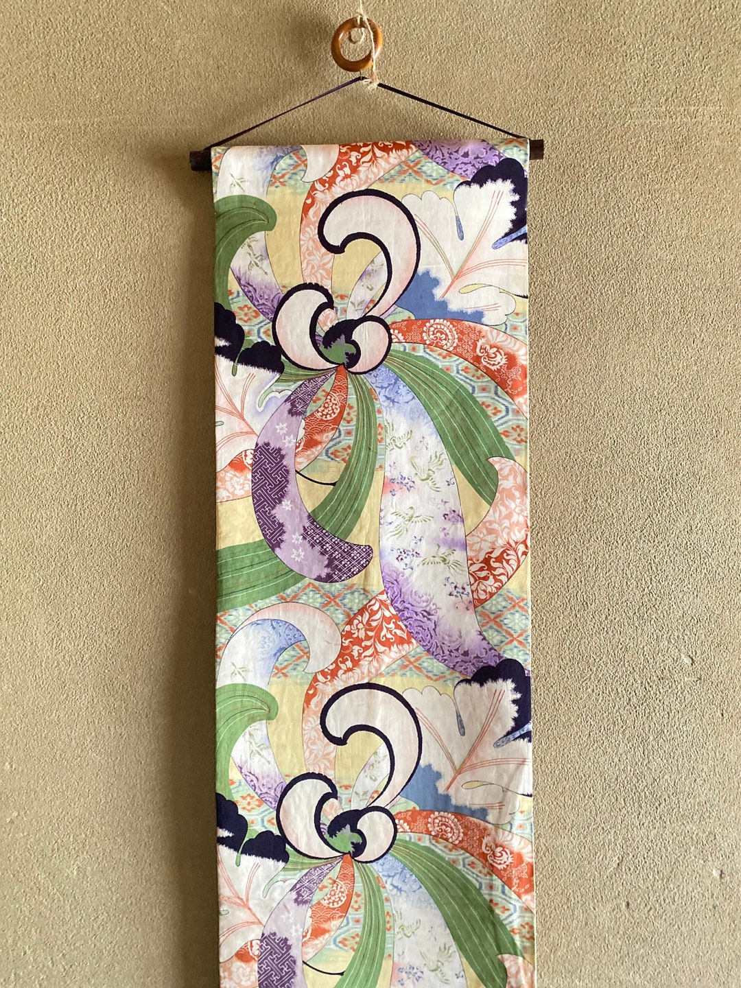 Antique Wall Hangings Japanese Style Minimal Tapestry Kimono Etsy