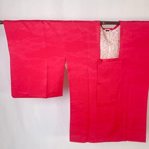 Magenda Michiyuki Kimono Coat – Clouds Motif – Japanese Vintage Outerwear with Hidden Snap Closures – Elegant Traditional